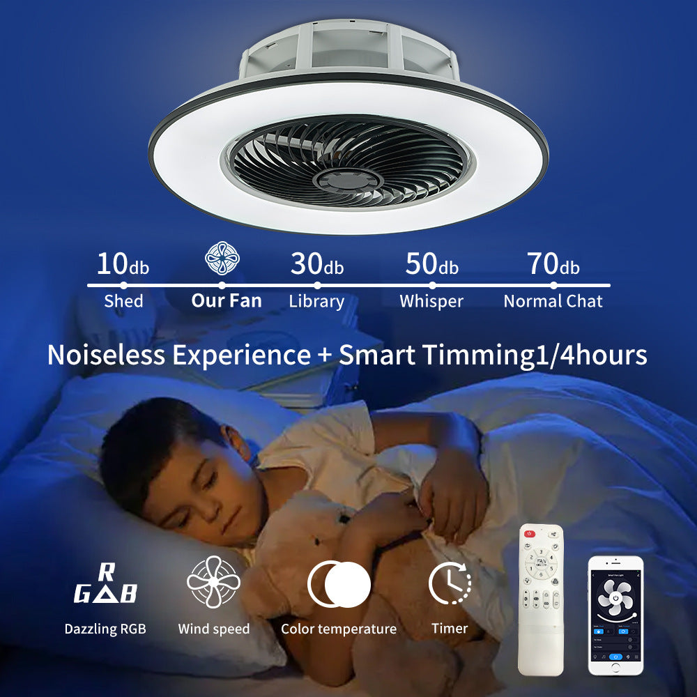 Smart Bedroom Ceiling Fan Lamp LED Ceiling Fan Lights