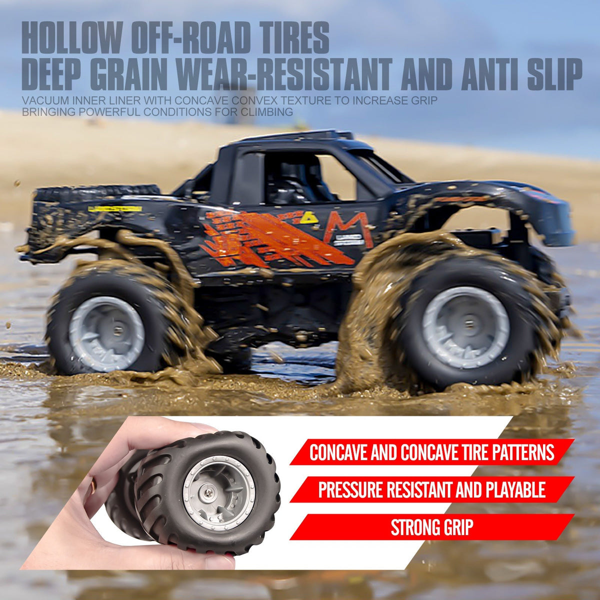 RC Monster Truck or Pickup 1:16 Scale in Five Body and Color Styles with 4WD Layout and Two Rechargeable Batteries — image 30