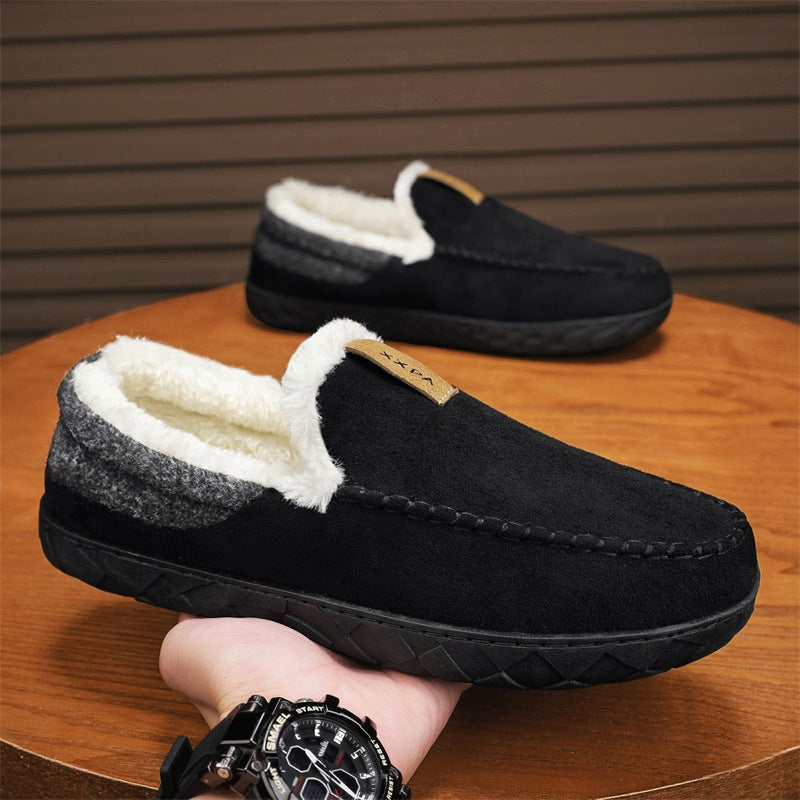 New Mens Slip-on Snow Boots With Fleece Lining For Extra Warmth In Winter