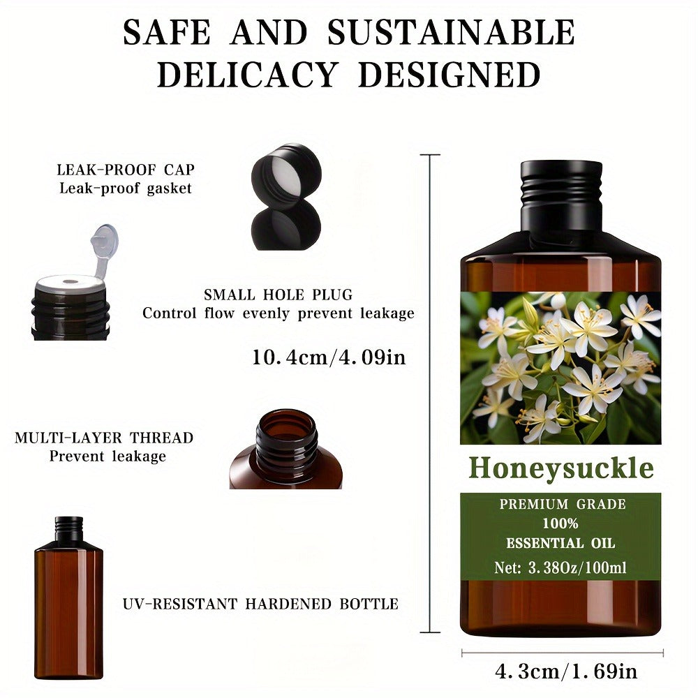 Essential Oil Honeysuckle Sweet Floral Aroma in 100ml Bottle for Diffuser, Massage, Meditation and Personal Care — image 5