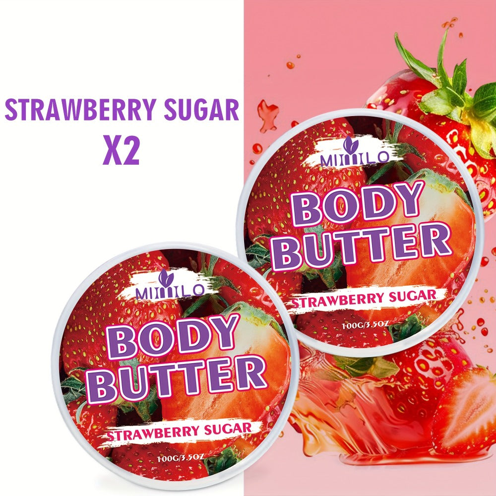 Fruity Body Glaze Set 8 Scents 100g×2 – Pineapple Coconut Strawberry Coffee Peach Doughnut Birthday Cake Non-Greasy All-Day M