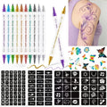 Double-Ended Tattoo Pen Set 10 Pcs with 114 Templates & Butterfly Stickers, Waterproof Sweat-Resistant DIY — image 10