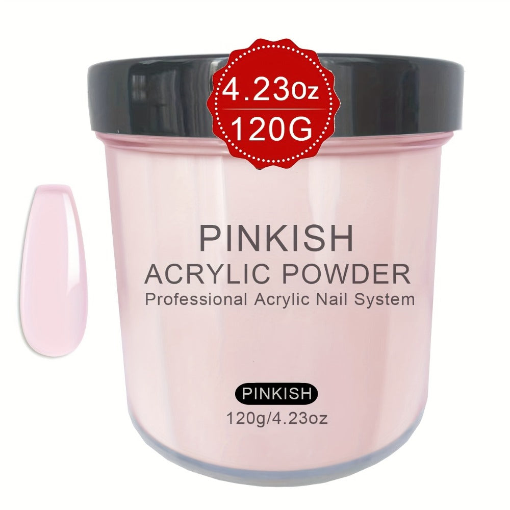 120g Acrylic Nail Powder Jar in Clear, Pinkish, Nude or White for Use with Compatible Acrylic Liquid — image 2