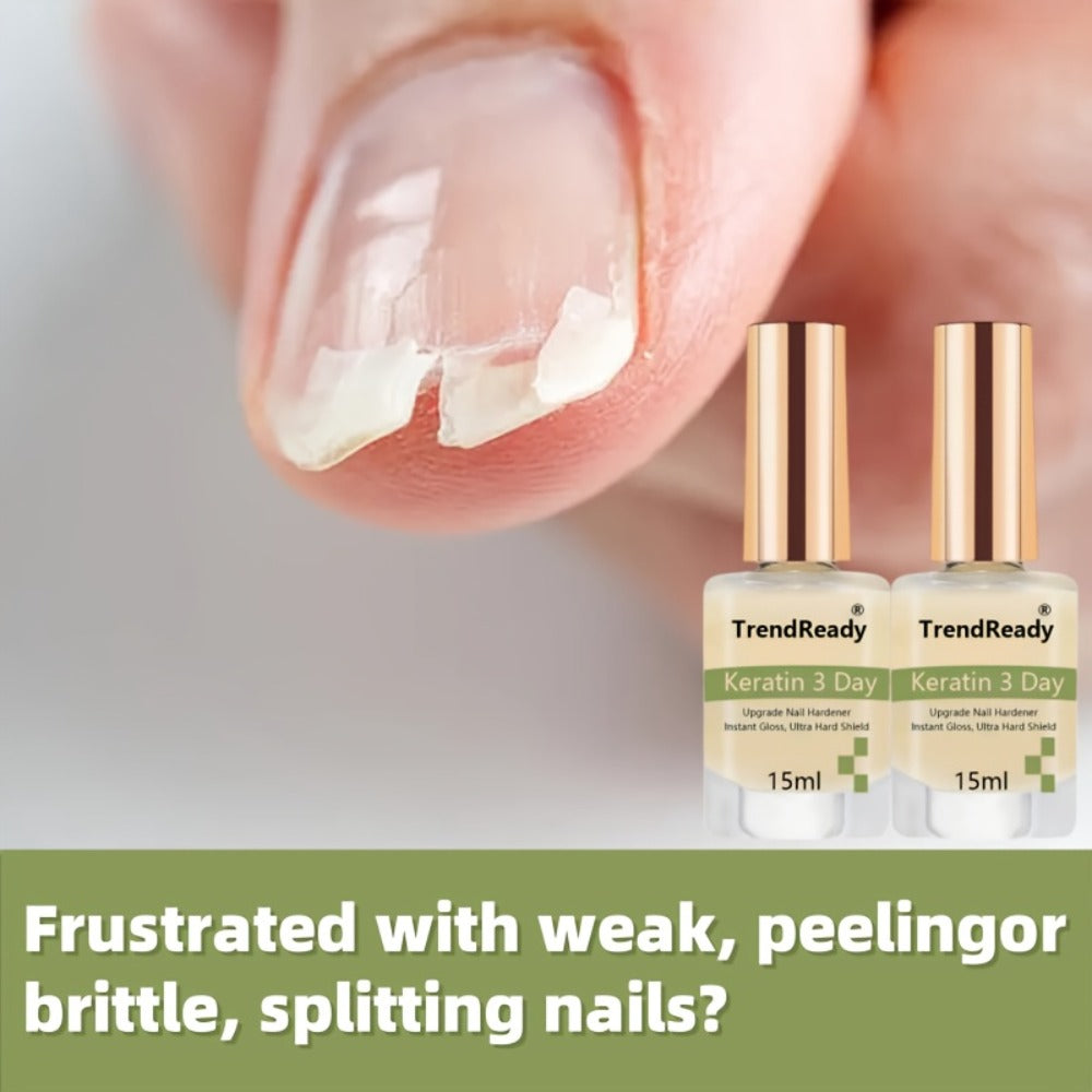 Nail Hardener 2 Bottles Extra Strong & Jelly Nude – Keratin Ridge Filler Base Coat for Weak Damaged Brittle Nails — image 2