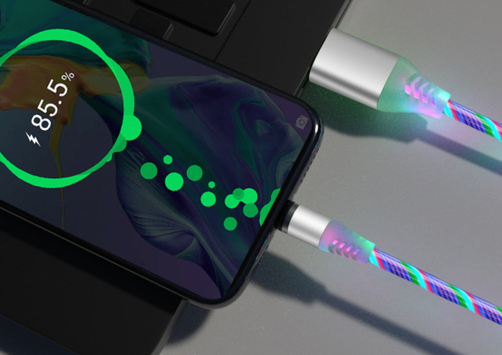 Flowing Light Magnetic Streamer Data Cable - iPhone, Android & Type-C