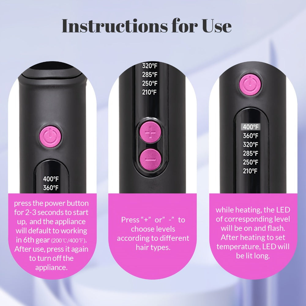 6-Setting Ionic Hair Straightener Brush with Fast Heat-Up & Anti-Scald Protection, for Home, Travel and Salon Hair Styling — 