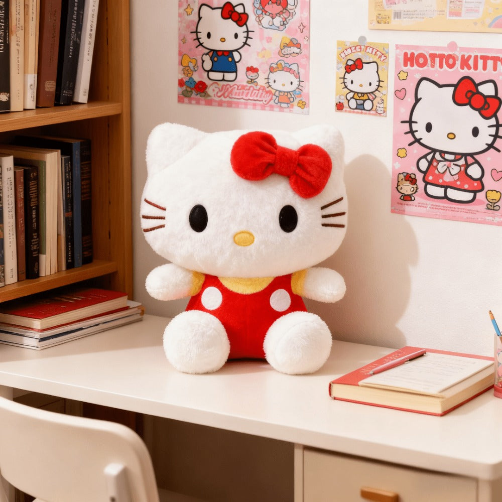 Plush Toy Bow-Wearing Cat Character Doll with Red, Pink or Blue Color Options and Soft Fabric — image 14