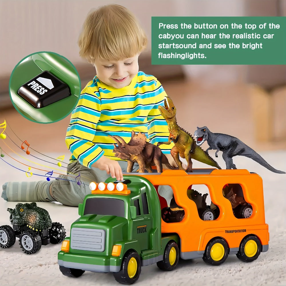 Dinosaur Transport Truck Toy Set with Lights & Sounds with the Listed Color, Size or Set Options for Everyday Use — image 8