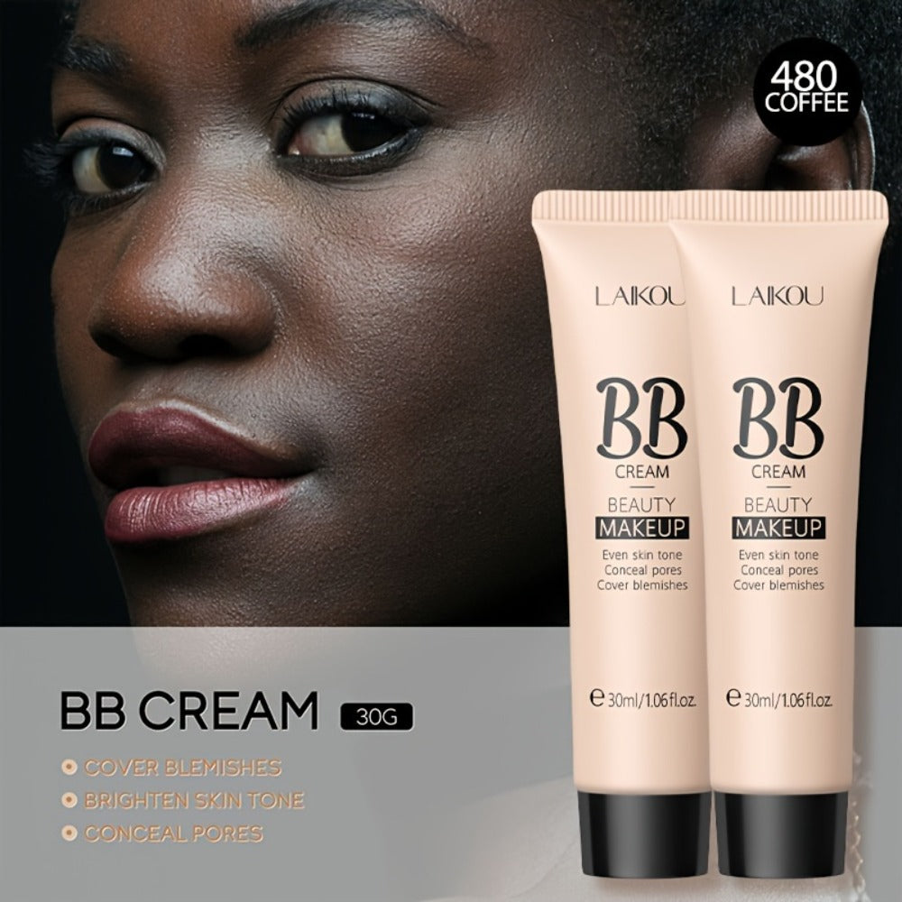 BB Cream 2 Pcs Set Waterproof, Pore-Minimizing Full Coverage Foundation with Blemish Concealer & Glycerin Hydration — image 1