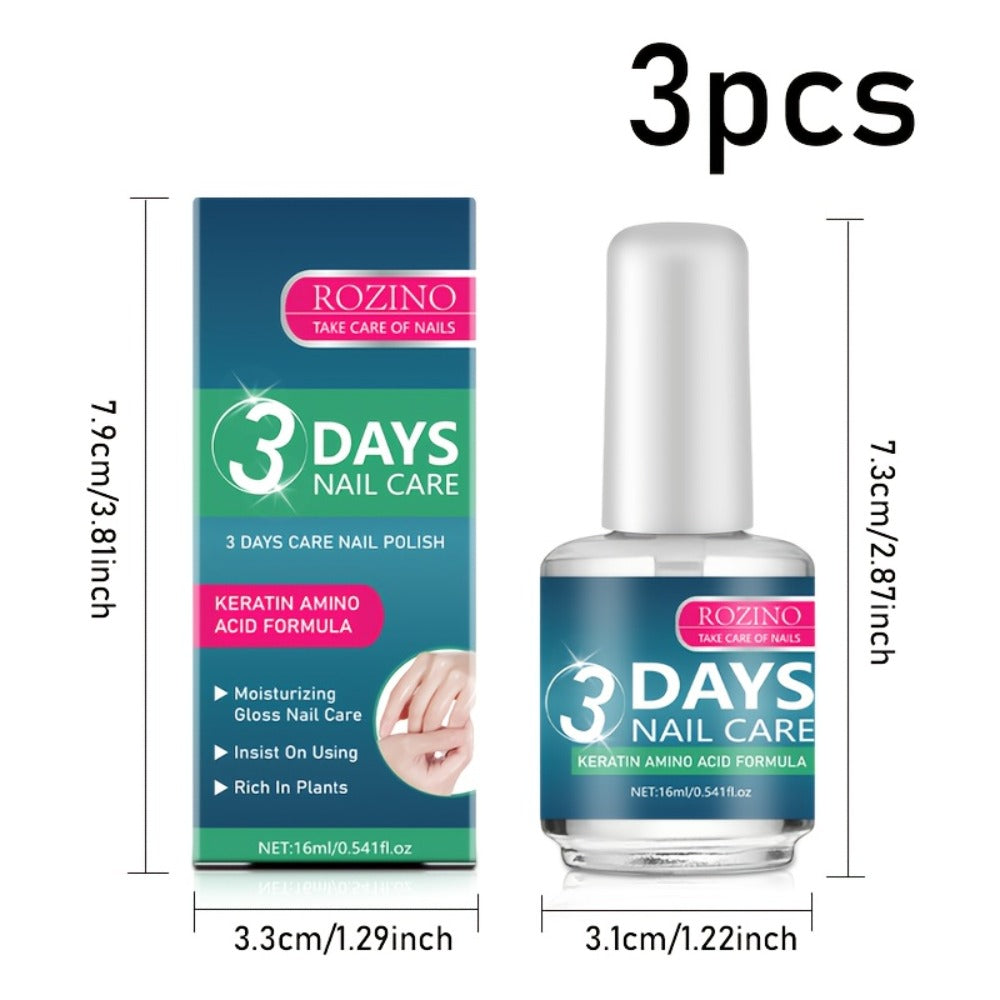 Keratin Nail Strengthening Oil 3-Pack – 3-Day Visible Results Quick-Drying Moisturizing Nail Care Oil, Prevents Peeling Break