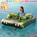 Giant Tugboat Pool Float 60 Inch XL Ride-On Inflatable Raft with Built-In Water Sprayer & 16-Inch Beach Ball — image 9
