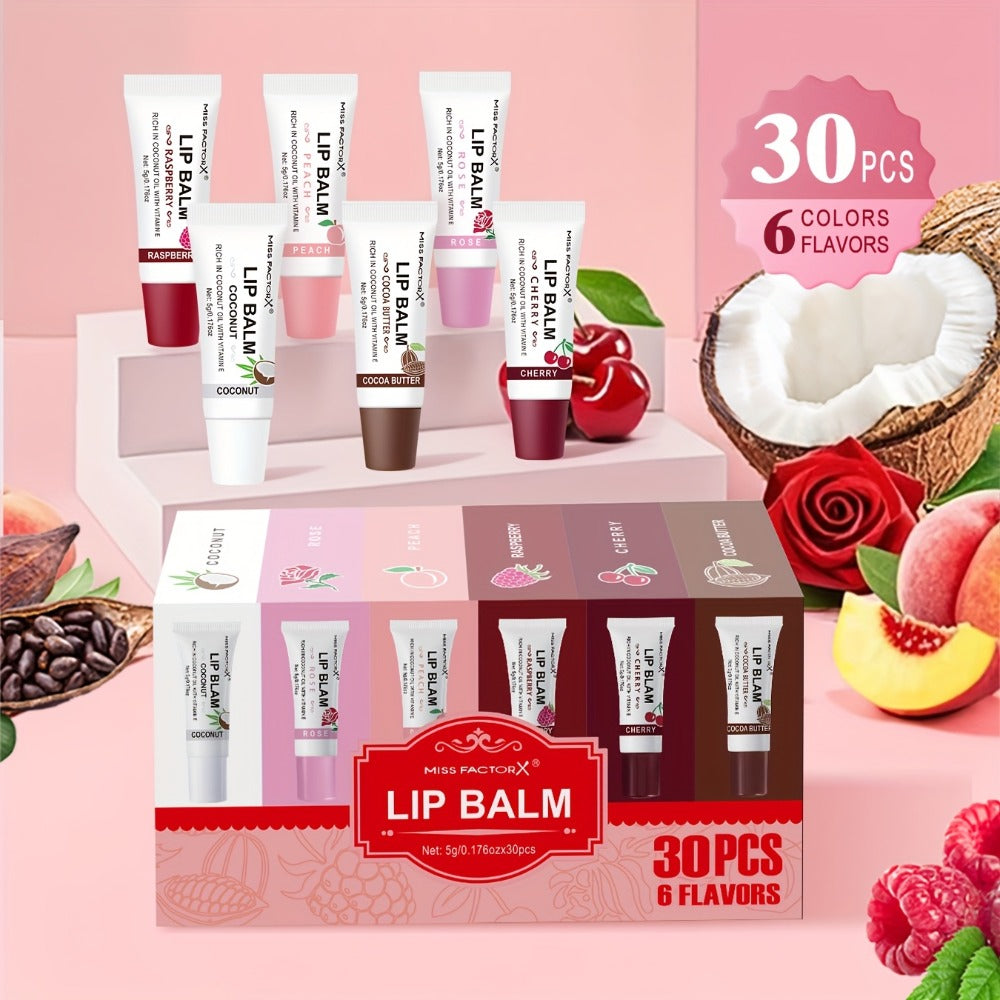 30-Piece Lip Gloss Gift Box Set, 6 Glossy Shades Waterproof Anti-Transfer Liquid Lipstick, High-Shine Lip Color for Women — i