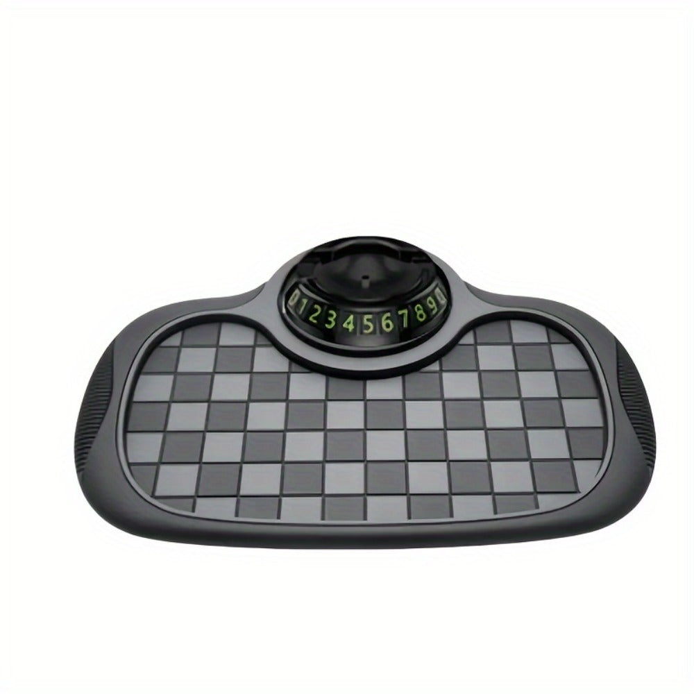 Car Dashboard Anti-Slip Pad with Phone Holder & Digital Number Plate Stickers – Multifunctional Non-Slip Dashboard Storage Ma