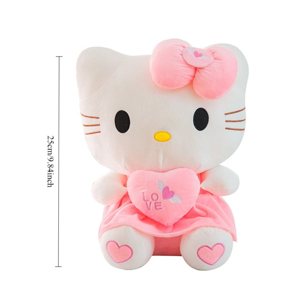 Hello Kitty Stuffed Animal Plush Doll Officially Licensed Sanrio, Pink White KT Cat Cuddly Plush with Hugging Heart — image 3