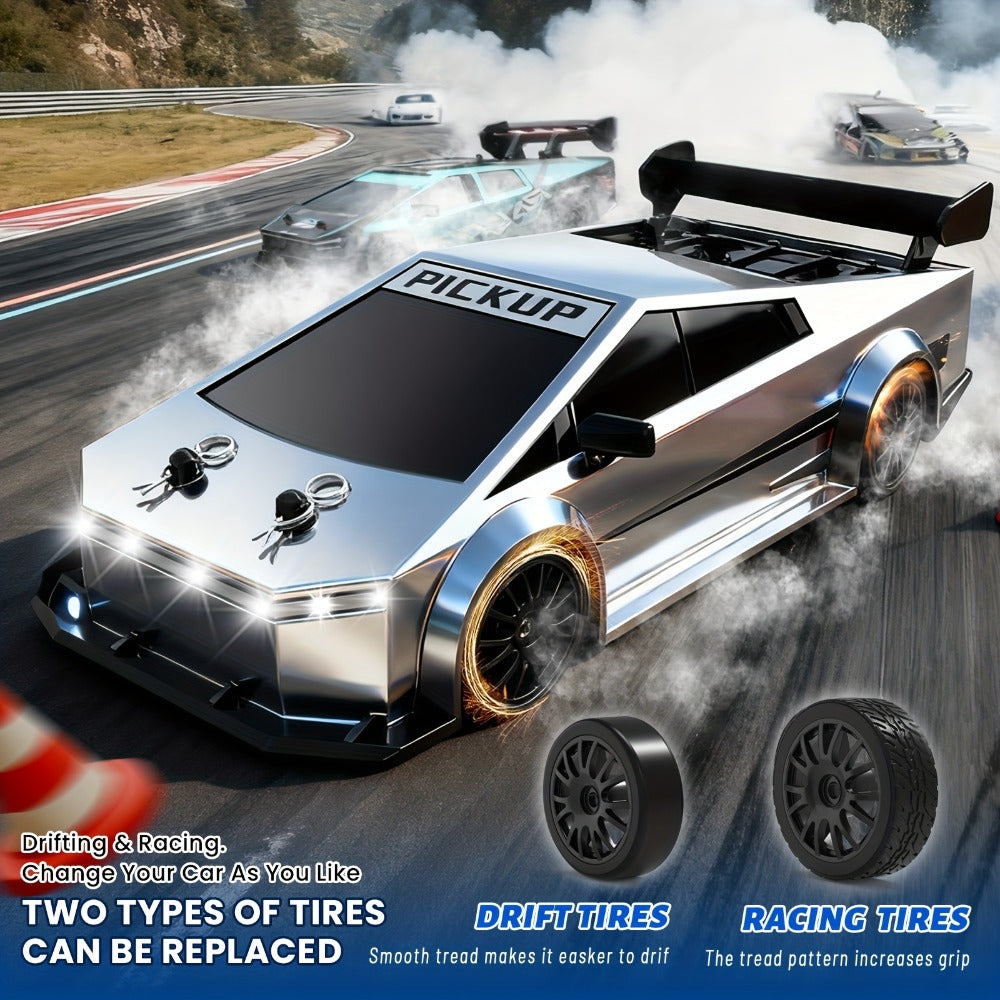 Remote Control Car, DeLorean-Style 1:24 4WD Drift Model with LED Lights, Racing Tires and Two Color Options — image 1