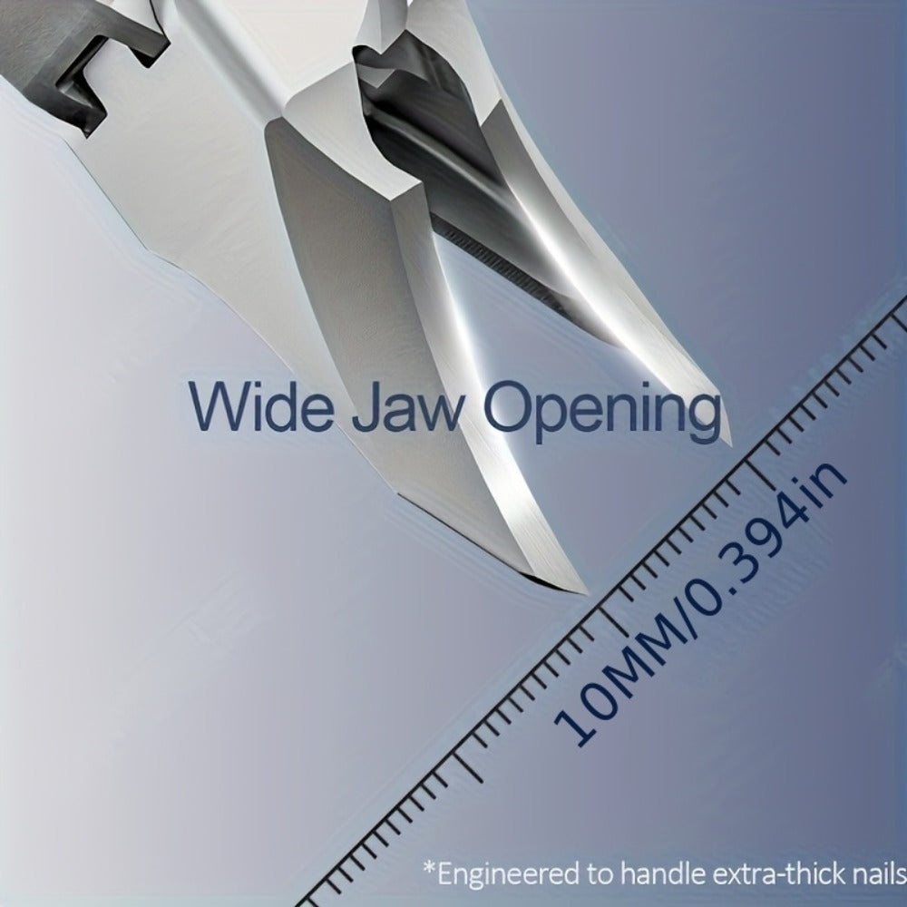 LIAM Wide-Jaw Nail Clipper in Bright Silver with 45-Degree Offset Cutting Edge and Stainless-Steel-Labeled Body — image 4