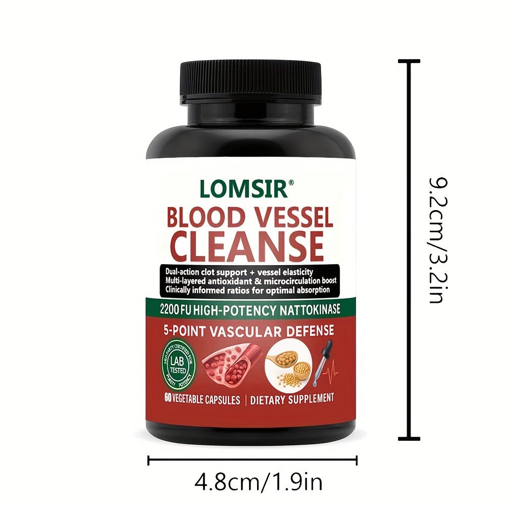 Blood Circulation Supplement Nattokinase with Gamma Oryzanol, Natural Enzyme Formula for Blood Vessel Cleanse — image 7
