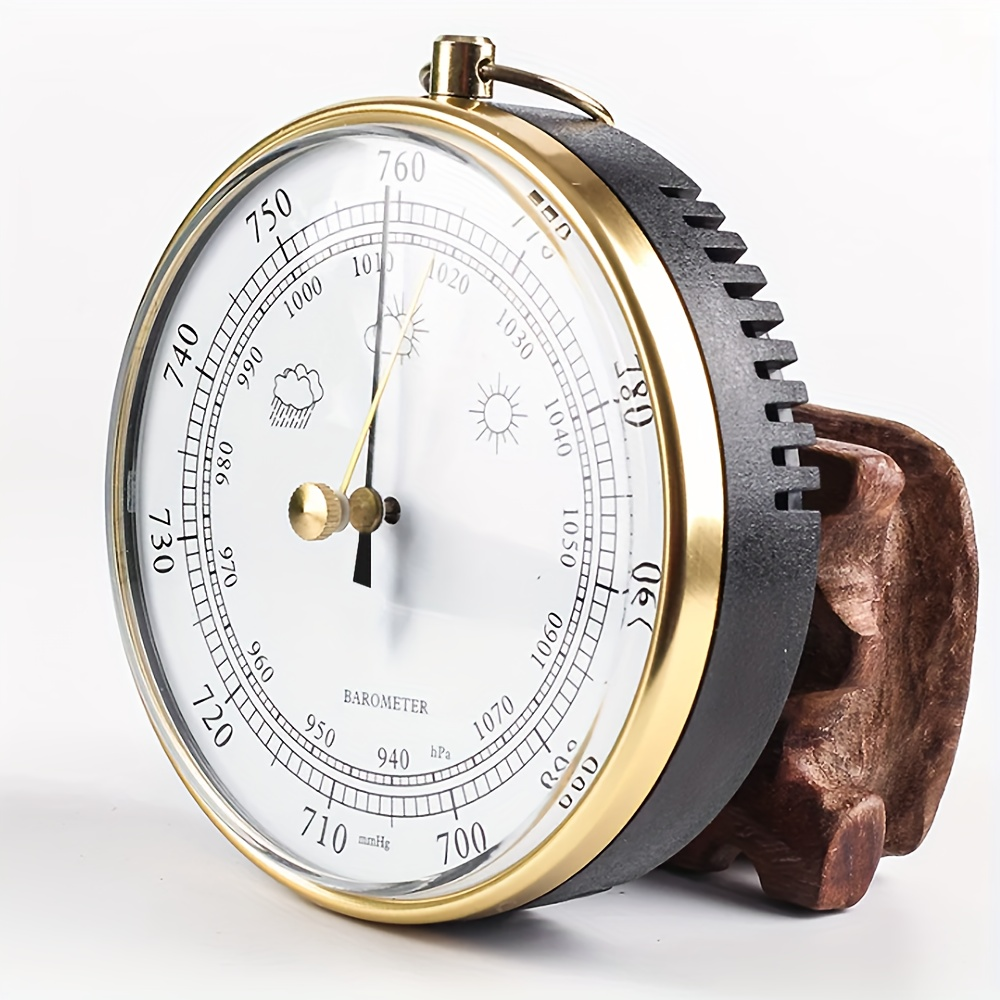 Mechanical Barometer 3.94" | High-Precision Wall-Mounted & Handheld, Battery-Free Weather Gauge for Greenhouse, Lab & Garden 