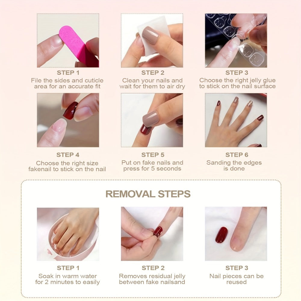 Press On Nails 10-Piece Extra-Long Pointed Almond Set with Silvery Rhinestones — image 11