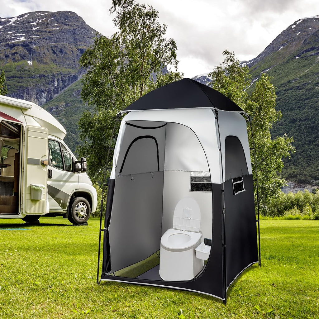 Pop Up Tent Outdoor Shower Camping Changing Room Mesh Floor for Garden, Patio and Yard Use — image 5