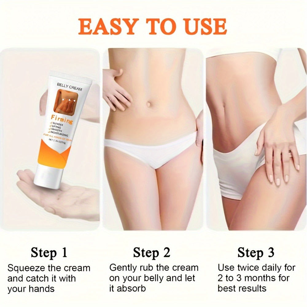 Body Moisturizer 50g Belly Cream in Squeeze Tube with White Cream Texture for Abdomen, Buttocks and Thigh Massage — image 8