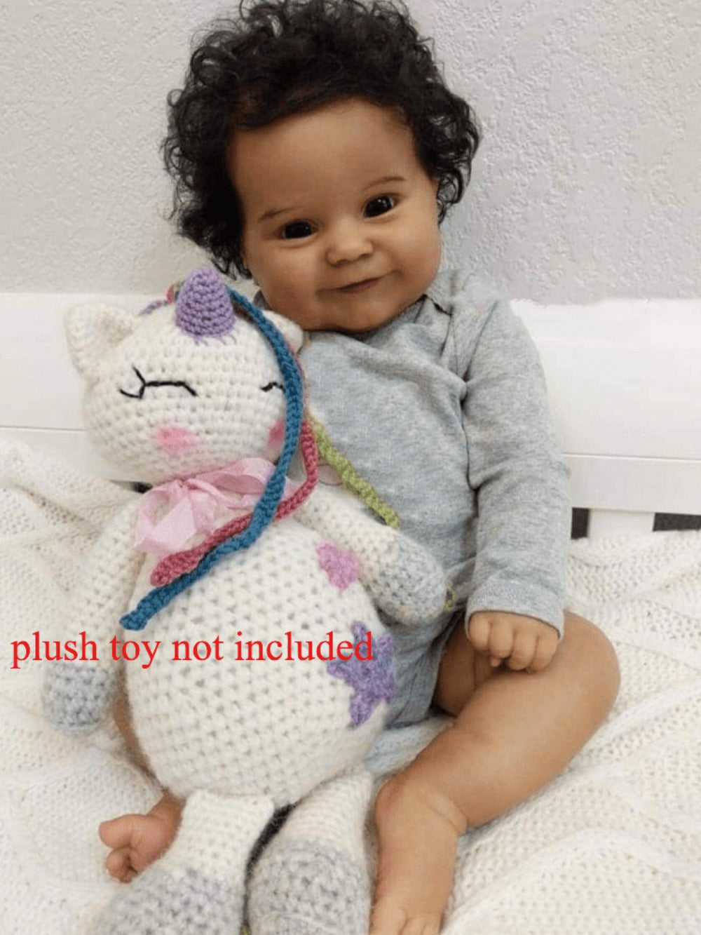 Reborn Doll Maddie 20-Inch Full Soft Vinyl Figure with Hand-Rooted Dark Hair, Acrylic Eyes and Accessory Set — image 8