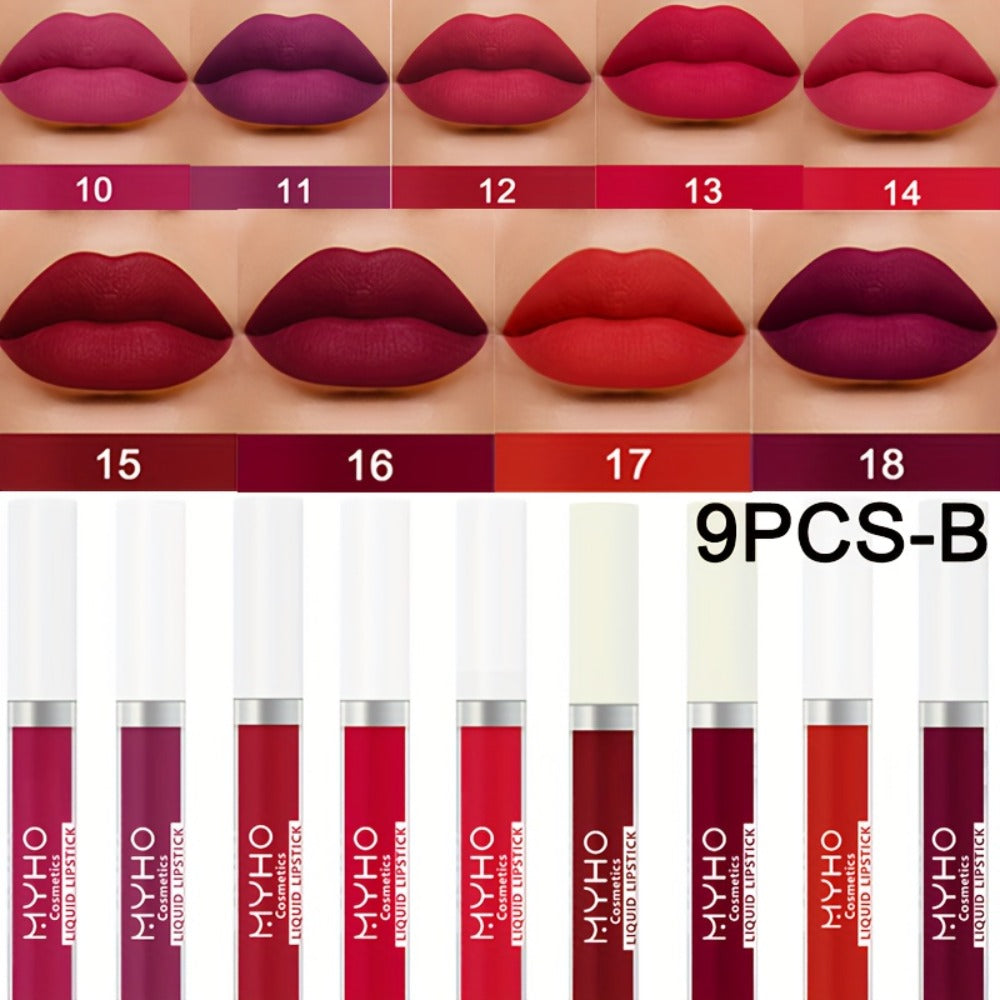 Lip Gloss Set by MYHO Cosmetics with 9 Matte Lip Colors per Set and Two Retained Shade Collections — image 5