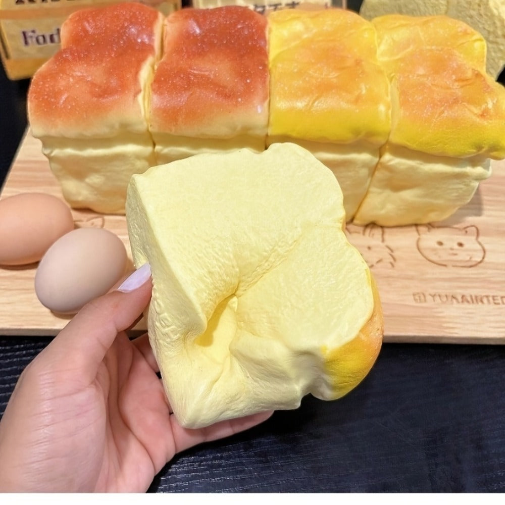 Squishy Bread and Butter Squeeze Toy Set 2pcs, Slow Rising Custard Bread Squishies with Creamy Scent — image 6