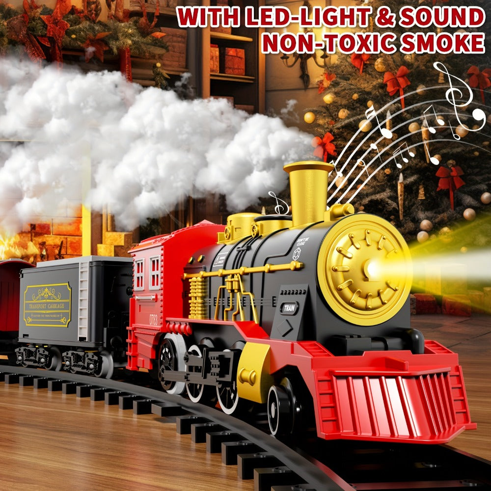 Christmas Train Set for Kids, 43PCS Electric Train Toy with Smoke, Lights & Sound, 6 Cars & 28 Tracks — image 7