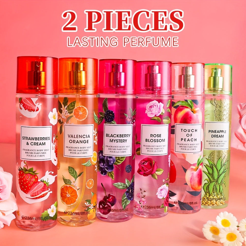 Two-Piece Fruit Scent Body Mist Set, 8 fl oz / 236ml Bottles in Nine Exact Matching Scent Options — image 1