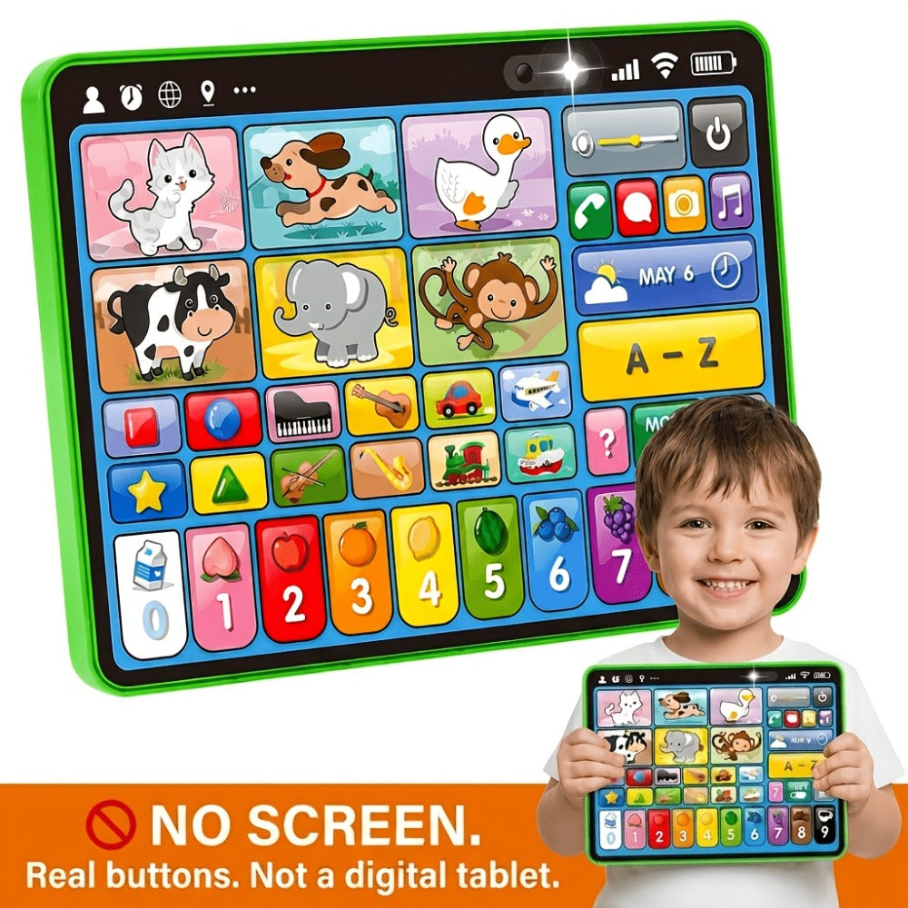 Trilingual Toddler Learning Tablet Toy, 39 Buttons 4 Play Modes Alphabet Numbers Colors Animals Music — image 3