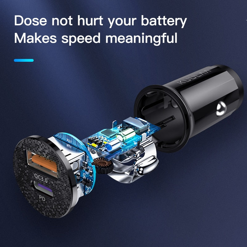 KUULAA Quick Charge 4.0 48W QC PD 3.0 Car Charger for Samsung S10 9 Fast Car Charging for Xiaomi iPhone Mobile Phone USB Charger