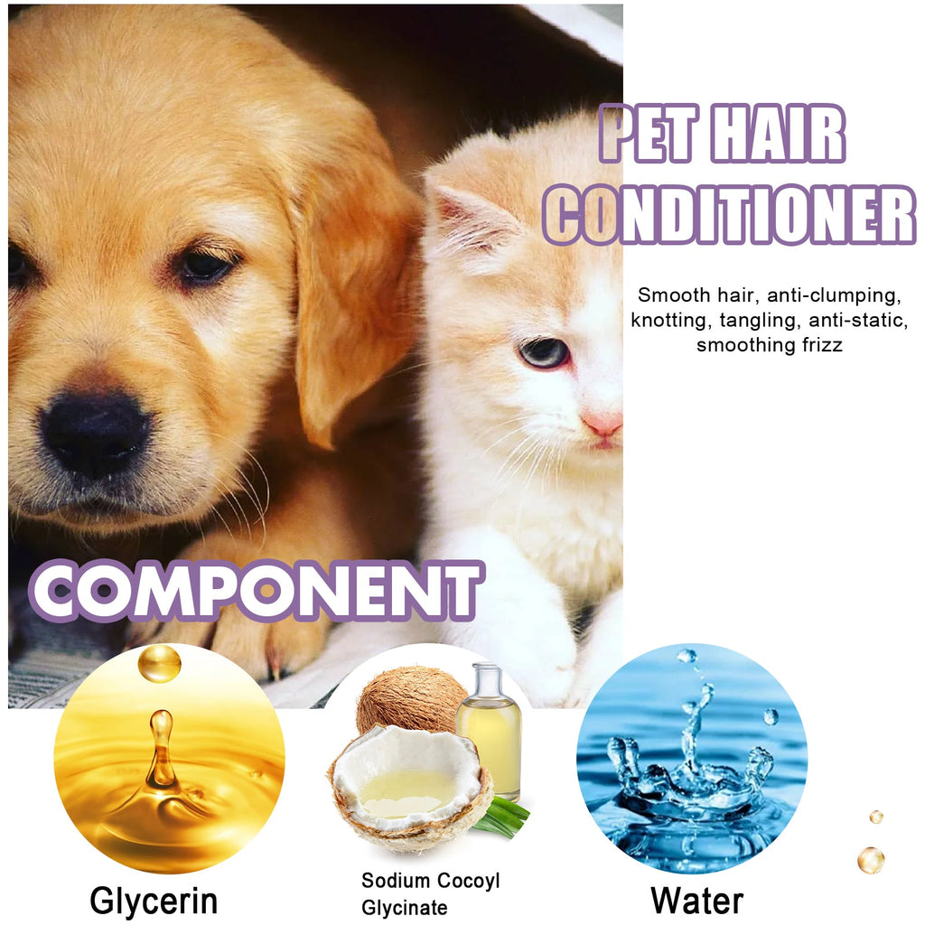 Pet Hair Conditioner, Fluffy Soft Not Knot Pet Pet Hair Clean Nursing Hair Cream