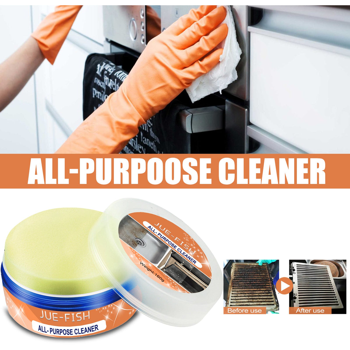 Multi-Purpose Kitchen Cleaner, Kitchen Stove Range Hood Stainless Steel Cooker Grease Cleaner - V.I.P Digital Presence