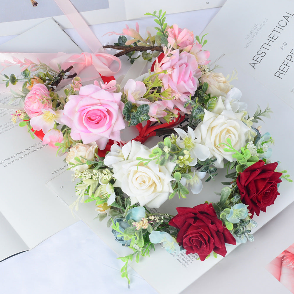 Simulated flower headdress tourist vacation princess flower fairy performance dance hair accessory female