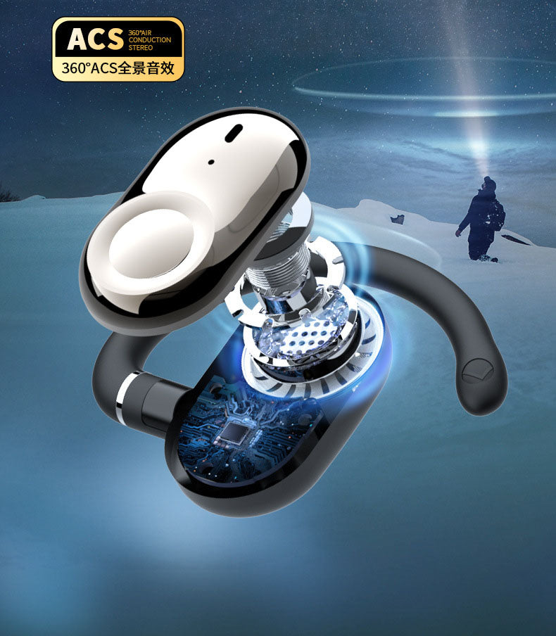 JM18 Bluetooth earphones wireless stereo OWS dual axis rotating hanging ear earphones