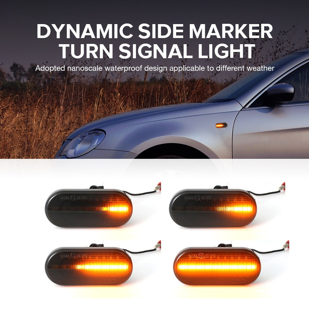 2pieces Led Dynamic Side Marker Turn Signal Light For Volkswagen VW Bora Golf 3 4 Passat 3BG Polo SB6 SEAT Ibiza Leon Skoda Ford