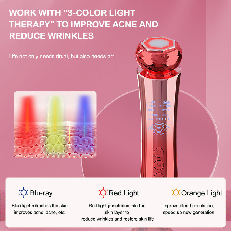 Portable Microcurrent Facial Device Lifting Tighten Wrinkle Removal Skin Care Whitening Handheld Facial Massager