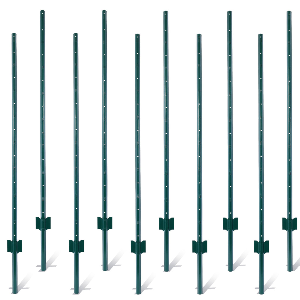 Fence post 3-foot-10 pack, heavy-duty metal fence post with U-shaped groove - V.I.P Digital Presence