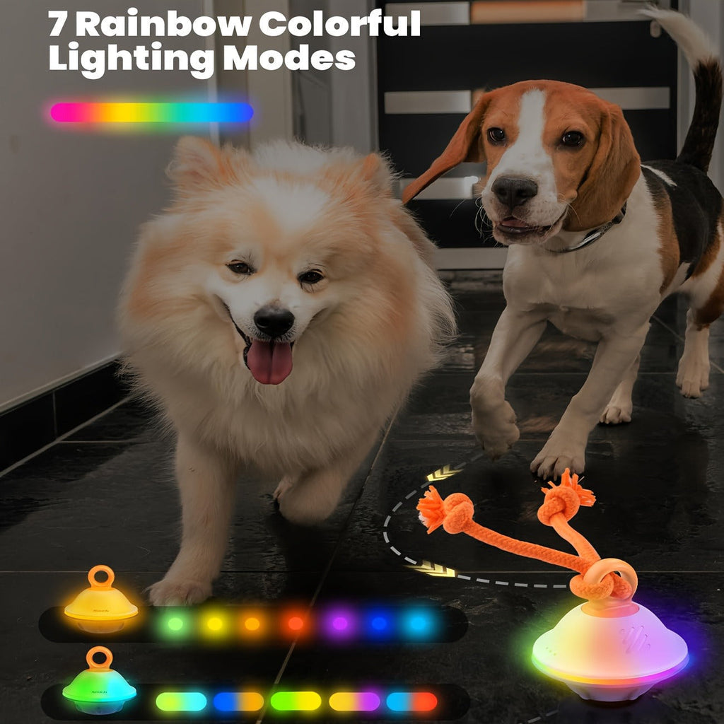 Dog Toy Motion-Activated Auto-Rolling Ball with Voice Recording, Rope and White or Gray Options — image 8
