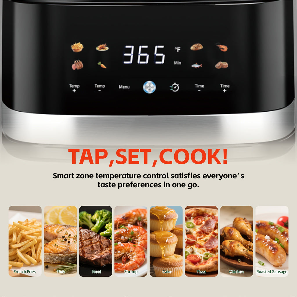 5.8Qt Air Fryer with Touchscreen Control Panel, Viewing Window, Eight Presets and 20 Paper Liners — image 6