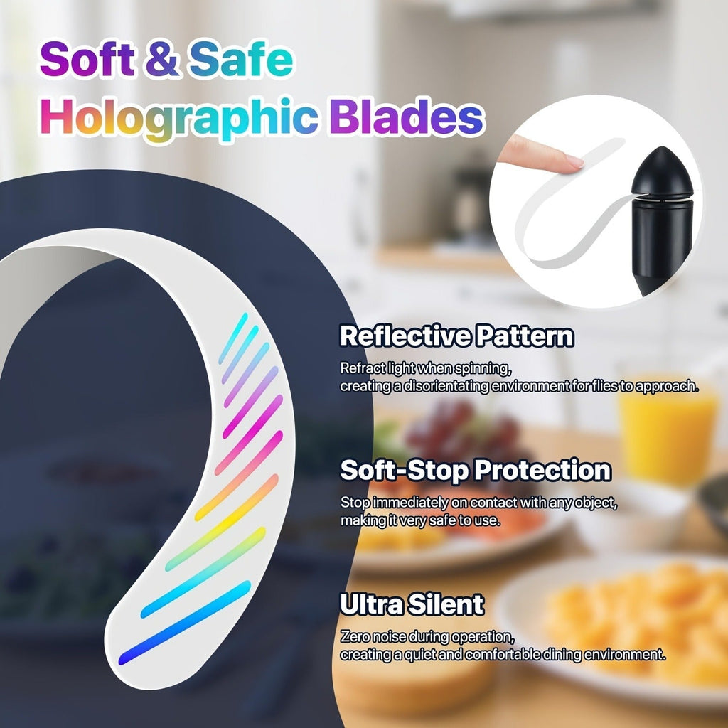 Desktop Reflective-Blade Fan Pest Control Device with Amber Light, Flexible Neck and USB Power for Tabletop Use — image 5