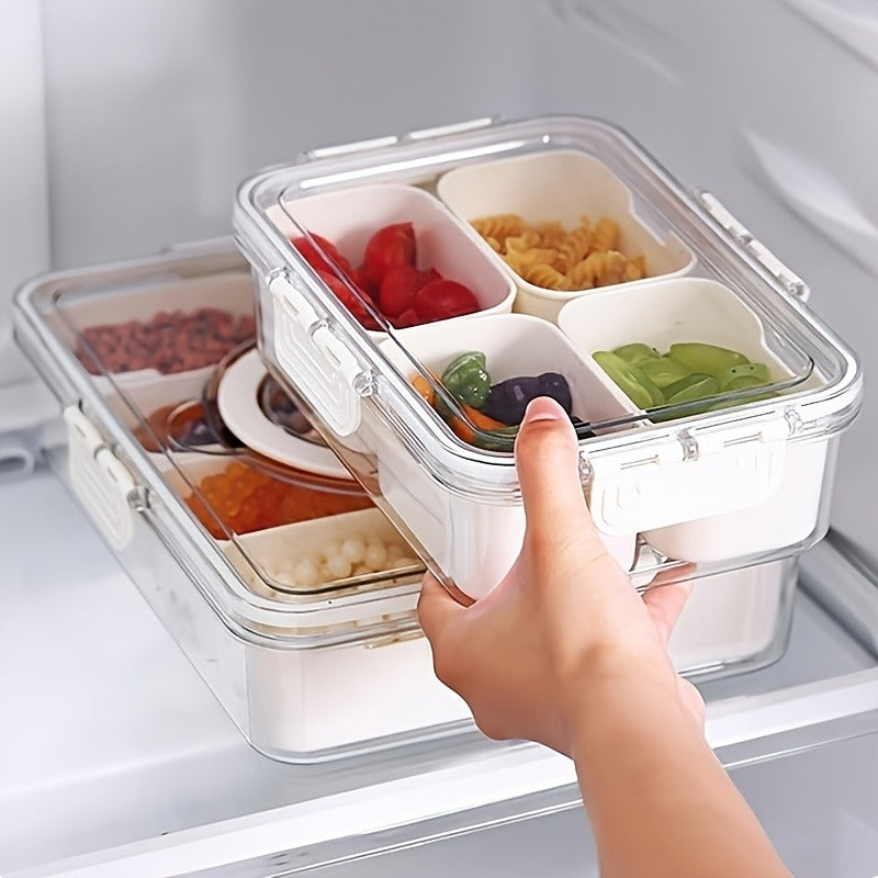 Storage Containers with Lids, Snack Tray Two-Pack with Four or Eight Removable Compartments and Snap Lids — image 8