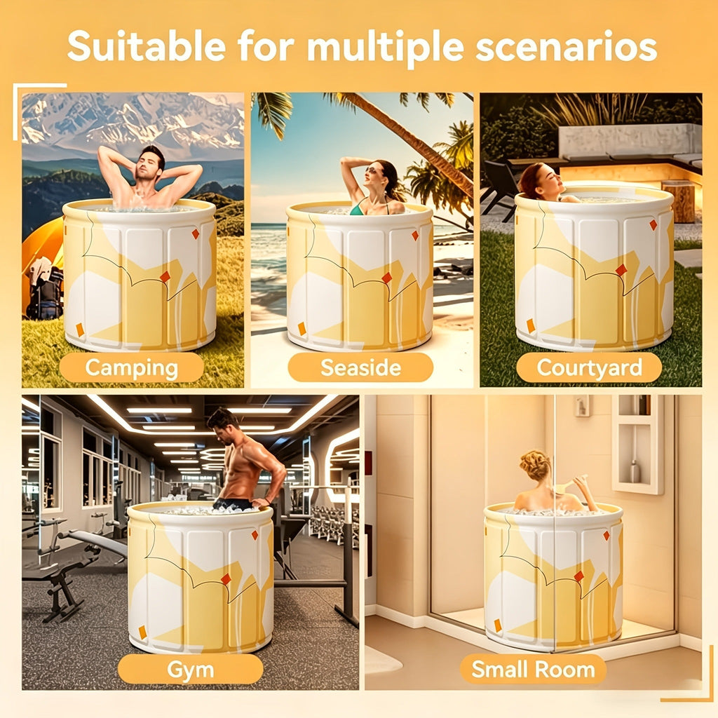 Thermal Insulated Bathtub Foldable Non-Inflatable for Adults – Hot & Cold Dual Use, Ice Bath Muscle Relief & Warm Soak — imag