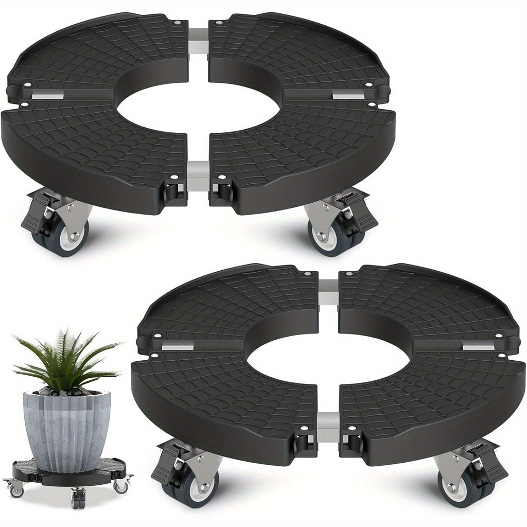 Plant Stand with Wheels 440 lbs – Adjustable 15-22" Heavy Duty Pot Roller with Lockable Swivel Casters for Indoor & Outdoor P