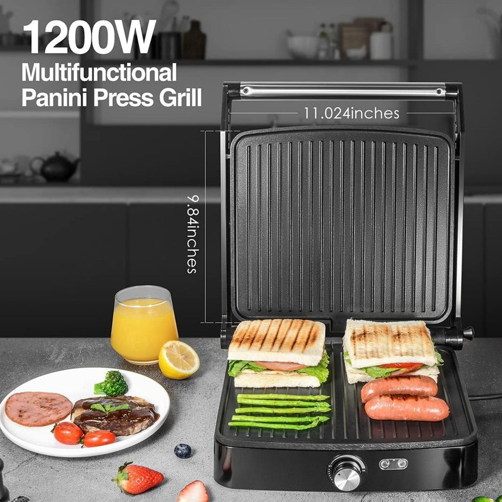 Panini Press Grill Indoor Sandwich Maker 4 Slice, Non-Stick 1200W Electric Grill with Temperature Control — image 6