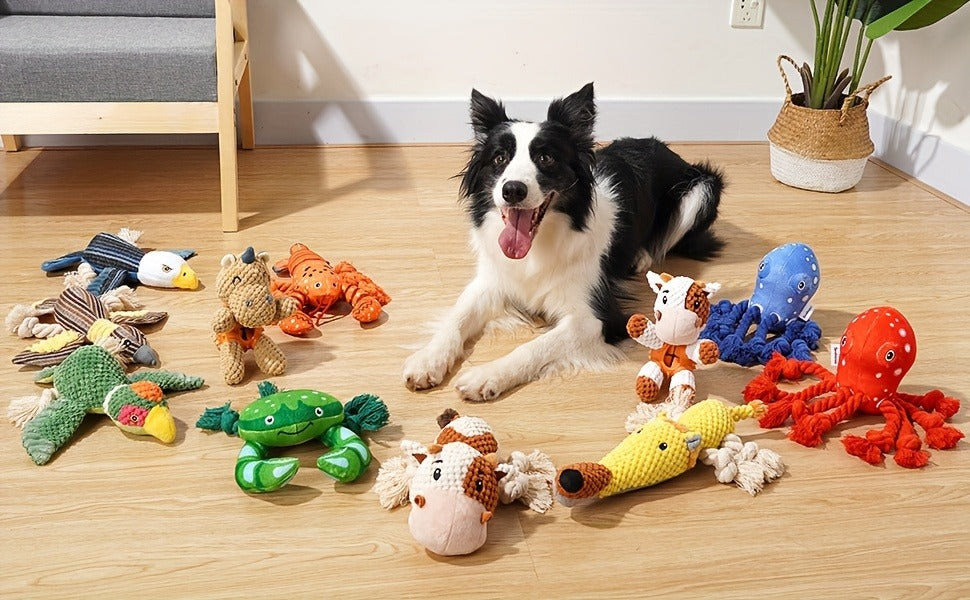Dog Toy Cow Plush with Squeaker, Crinkle Paper, Woven Legs and Washable Construction for Multiple Dog Sizes — image 7