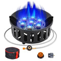 Windproof Camp Stove 21000W Collapsible, Seven Star Camping Gas Stove with Piezo Igniter & Fuel Canister Adapter — image 1