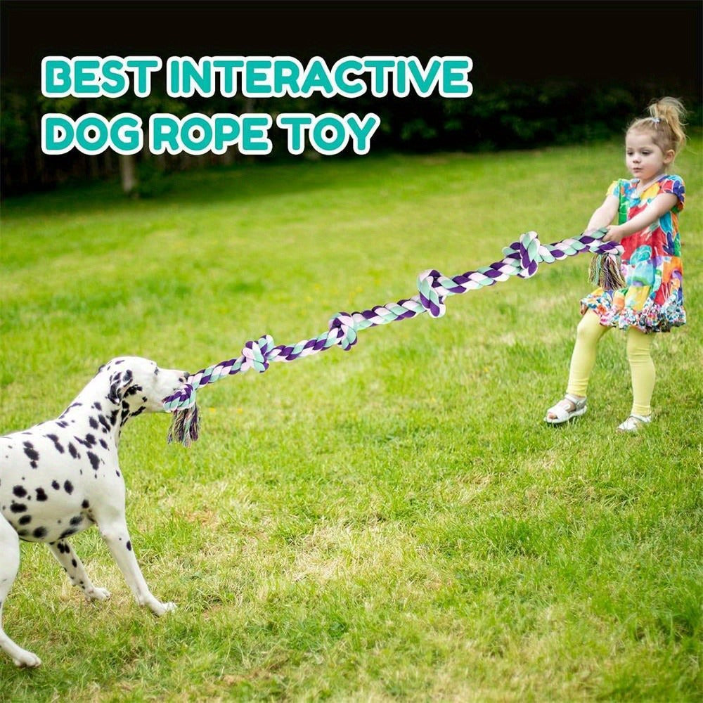 Dog Toy Six-Knot Twisted Rope Bone in Two Colorways for Tug, Fetch and Chew Play with Medium or Large Dogs — image 11