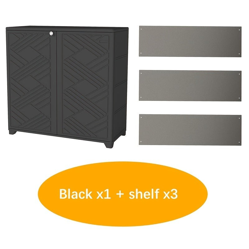 Outdoor Storage Cabinet with Doors & Metal Shelves, for Garden, Patio and Yard Use, with the Listed Configuration — image 2